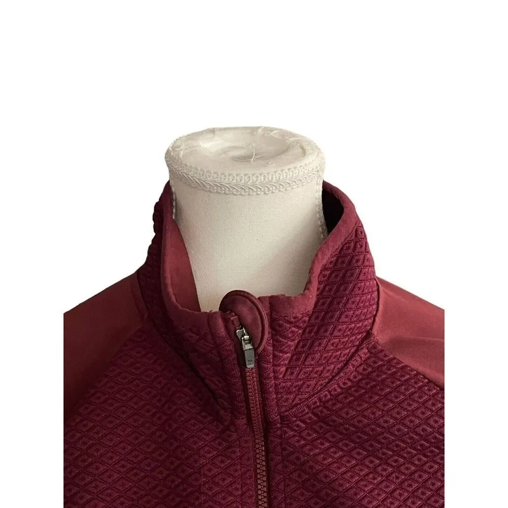 Columbia Maroon Athletic  Full Zip Jacket Zip Pocket Long‎ Sleeve Womens Large